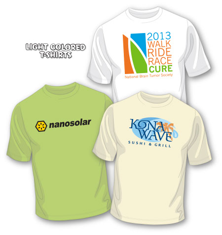 Light colored printed T-shirts
